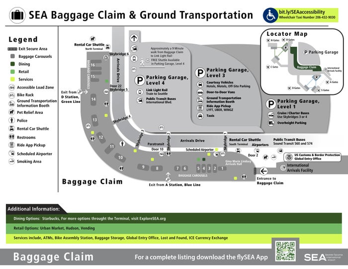 Seattle-Tacoma International Airport Central Terminal Baggage Level SEA Central Terminal Baggage