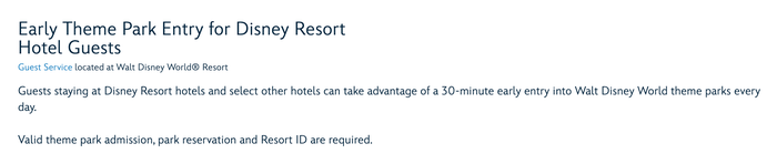 Disney Resorts Guests Early Magic Hours