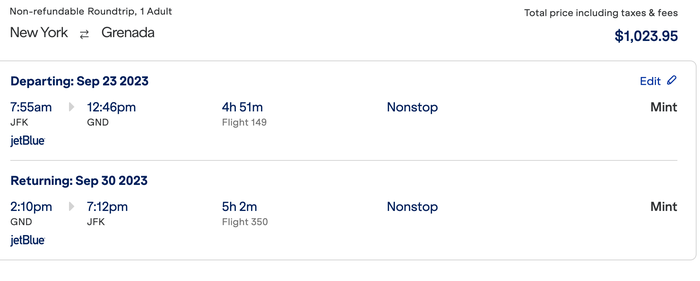 Screenshot 2023 08 28 at 7.34.20 AM JetBlue Mint JFK-GND