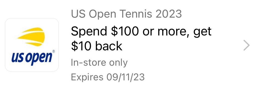 US Open Amex Offer