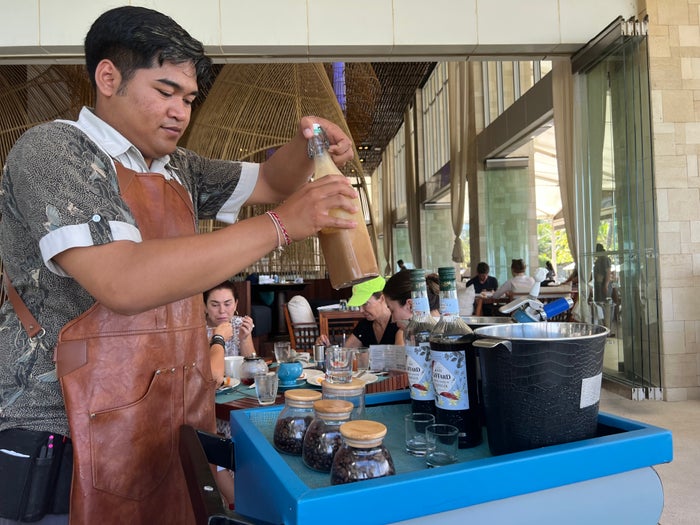 W Seminyak Bali breakfast coffee cart