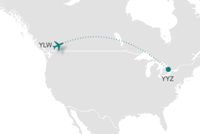 WestJet Service Between Kelowna and Toronto