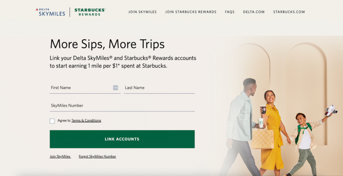 Delta and Starbucks Linking Page Delta and Starbucks Linking Page