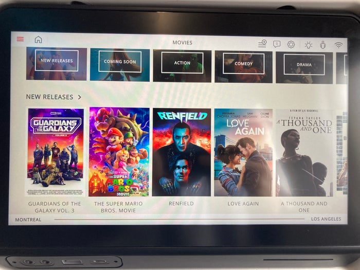 Air Canada A330 300 economy YUL LAX entertainment new movies Air Canada A330 300 economy YUL LAX entertainment new movies