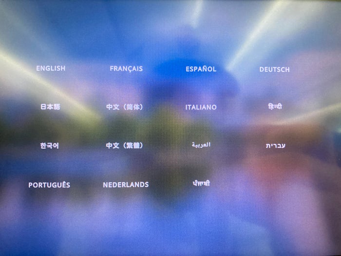 Air Canada B787-9 FRA to YUL economy entertainment language options