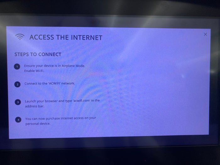 Air Canada B787-9 FRA to YUL economy entertainment wifi info