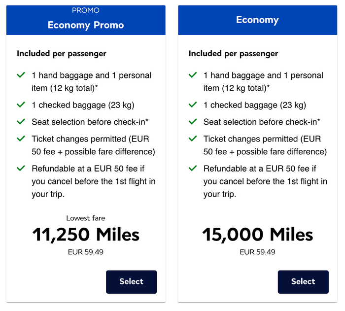 Air France Economy Promo versus Economy
