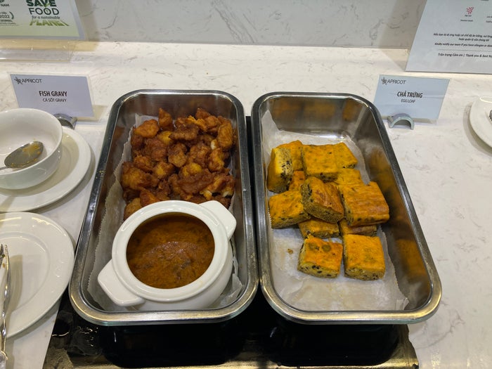 Apricot Business Lounge SGN fish gravy and egg loaf Apricot Business Lounge SGN fish gravy and egg loaf