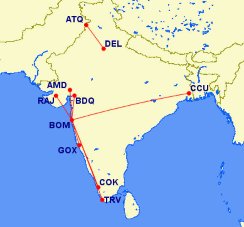 BA and Indigo Codeshare Routes
