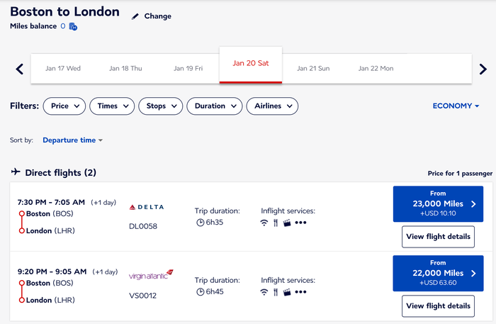 BOS to LHR direct 23k in economy BOS to LHR direct 23k in economy
