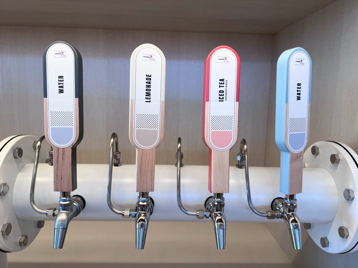 Drinks on tap at Capital One Lounge Dulles Drinks on tap at Capital One Lounge Dulles