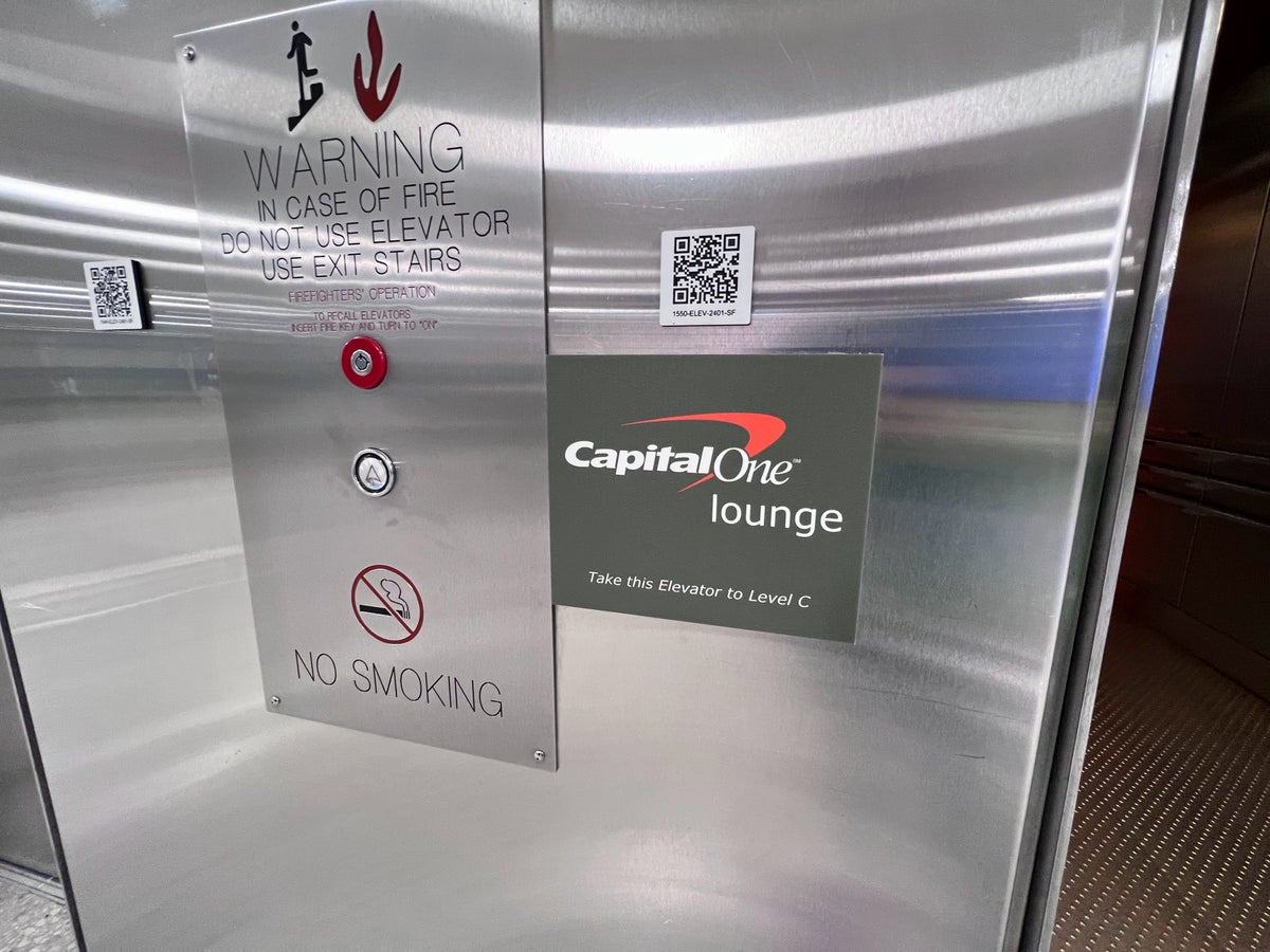 Elevator to Capital One Lounge Dulles