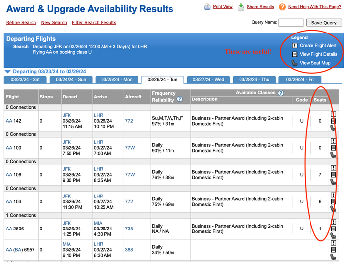 ExpertFlyer JFK LHR AA results ExpertFlyer JFK LHR AA results