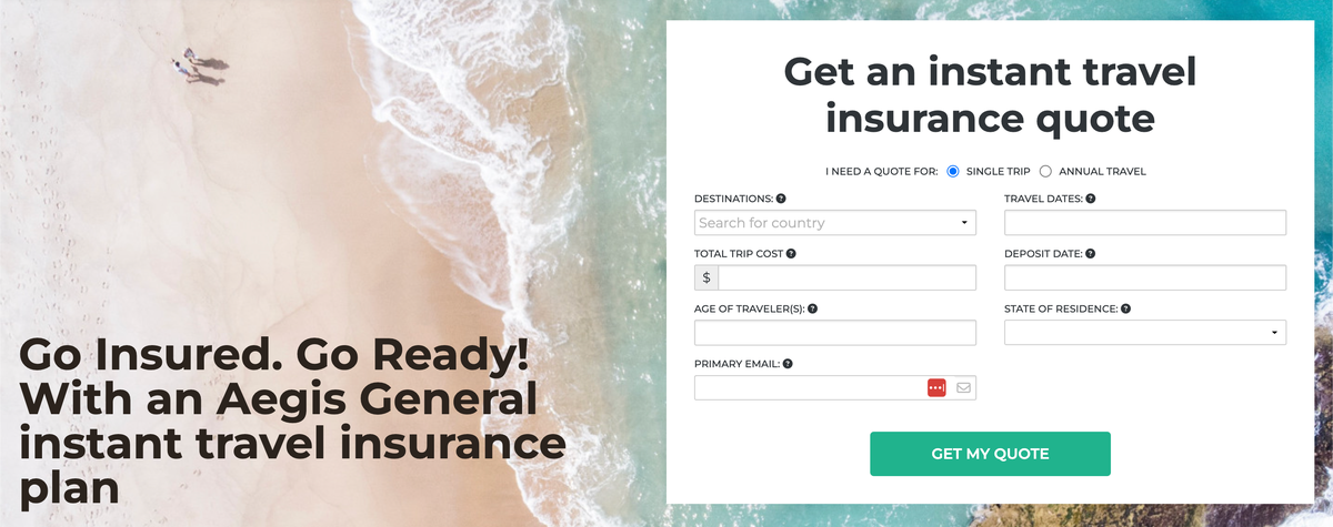GoReady travel insurance get quote