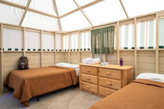 Grant Grove tent cabins at John Muir Lodge in Sequoia and Kings Canyon National Parks