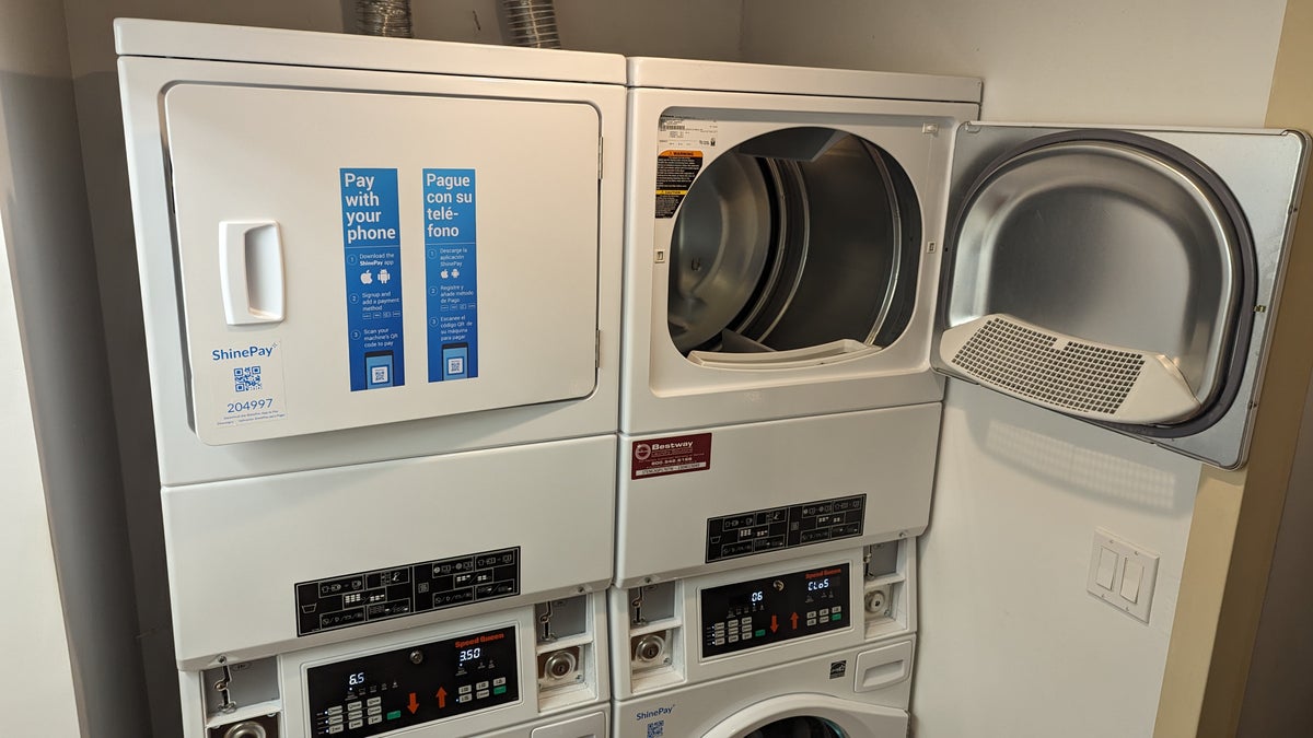 Hilton Los Angeles Universal City amenities laundry room washers and dryers
