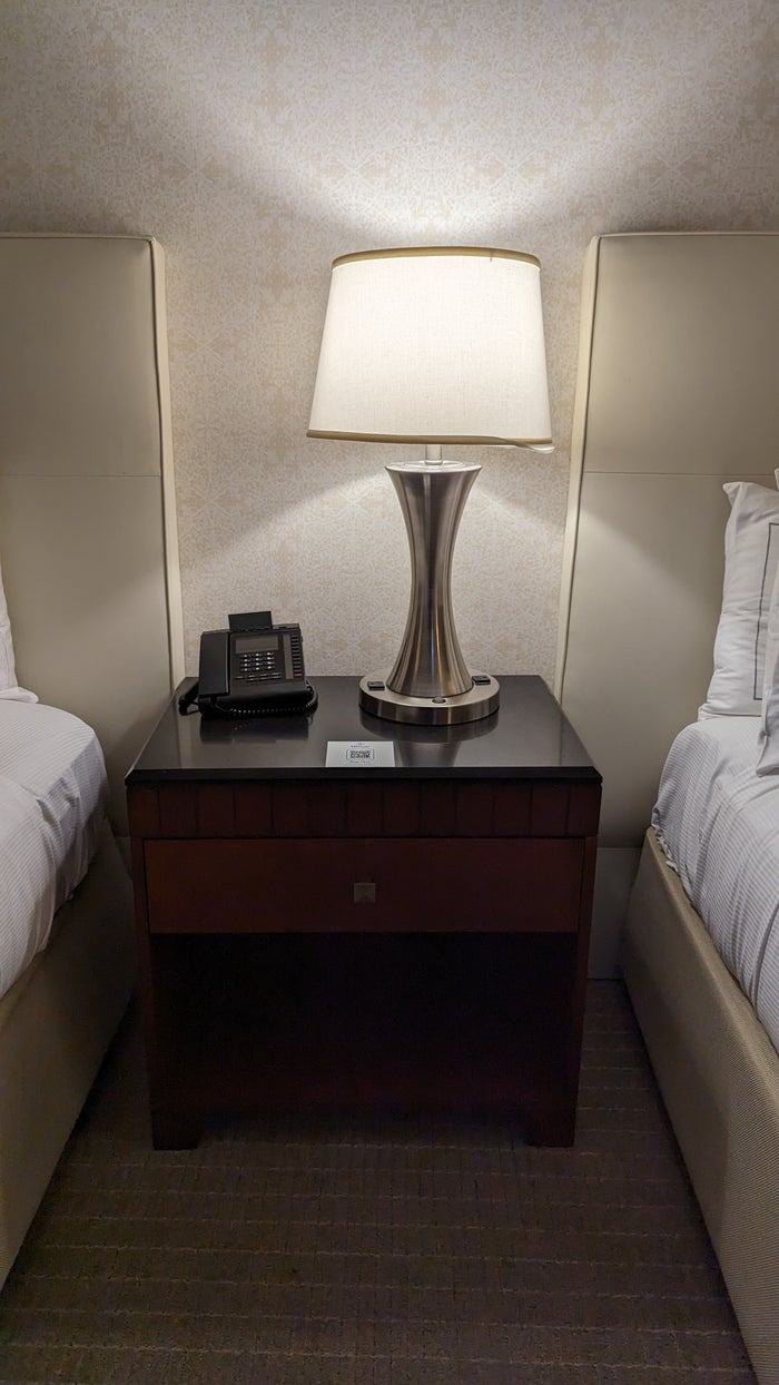 Hilton Los Angeles Universal City room nightstand Hilton Los Angeles Universal City room nightstand