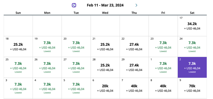Houston to Cancun availability