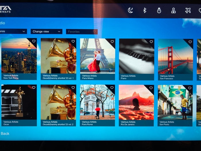 ITA premium economy entertainment audio playlists GRU FCO ITA premium economy entertainment audio playlists GRU FCO