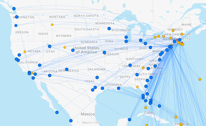 JetBlue Route Map