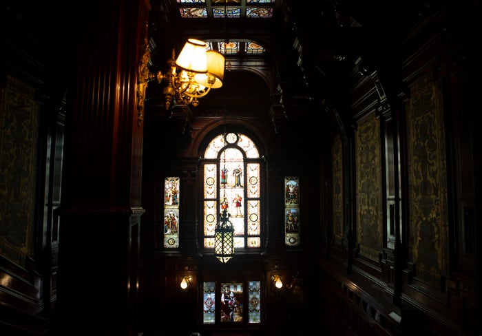 Le Mount Stephen stained glass stairwell Le Mount Stephen stained glass stairwell
