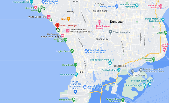 Location of W Seminyak Location of W Seminyak
