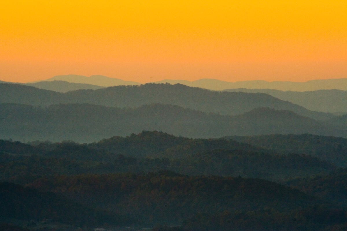Mountains as viewed from the Pinnacle overlook at sunrise
