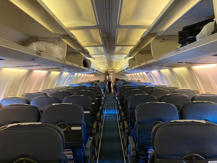 Nauru Airlines cabin view from aisle Nauru Airlines cabin view from aisle