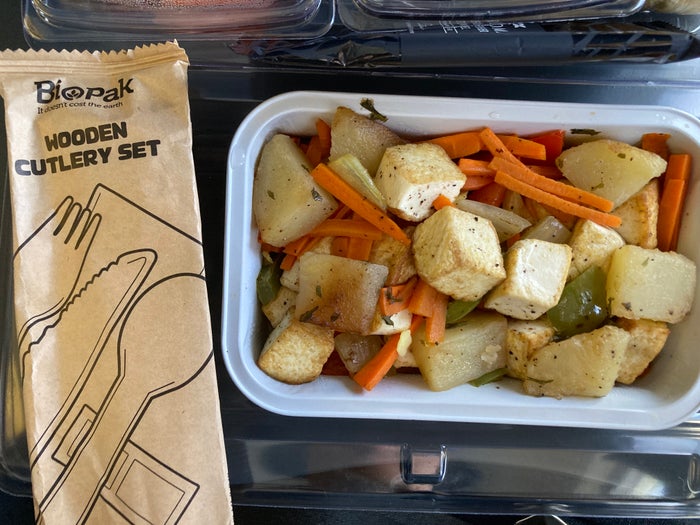 Nauru Airlines hot meal Nauru Airlines hot meal