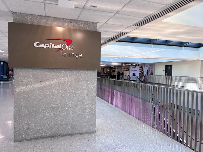 Outside the Capital One Lounge IAD