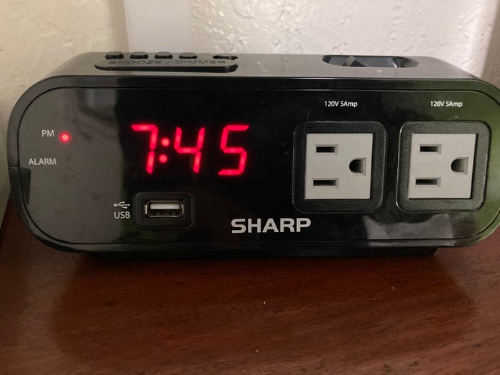 Pacific Marina Inn clock with charging points Pacific Marina Inn clock with charging points