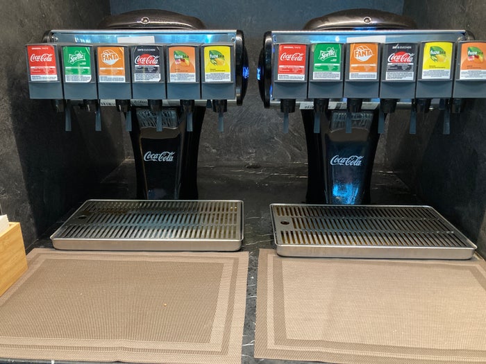 Plaza Premium Lounge Rome FCO soft drinks