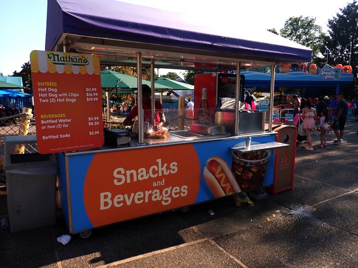 Sesame Place hot dog cart