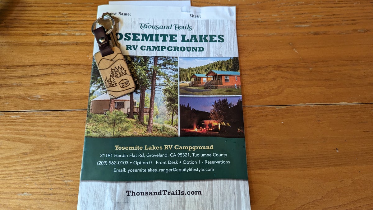 Thousand Trails Yosemite Lakes Cottage Welcome Packet
