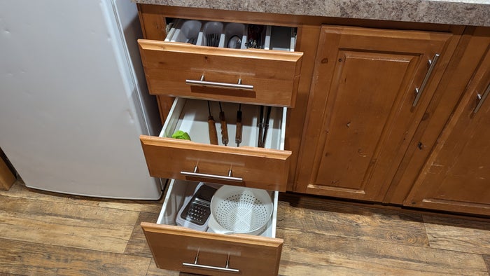Thousand Trails Yosemite Lakes cabin utensil drawers Thousand Trails Yosemite Lakes cabin utensil drawers