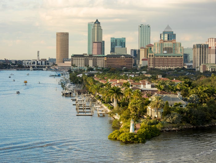 View of downtown Tampa from the harbor