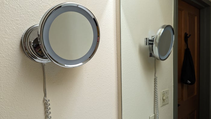 Wuksachi Lodge Sequoia National Park Sillman Building bathroom magnifying mirror
