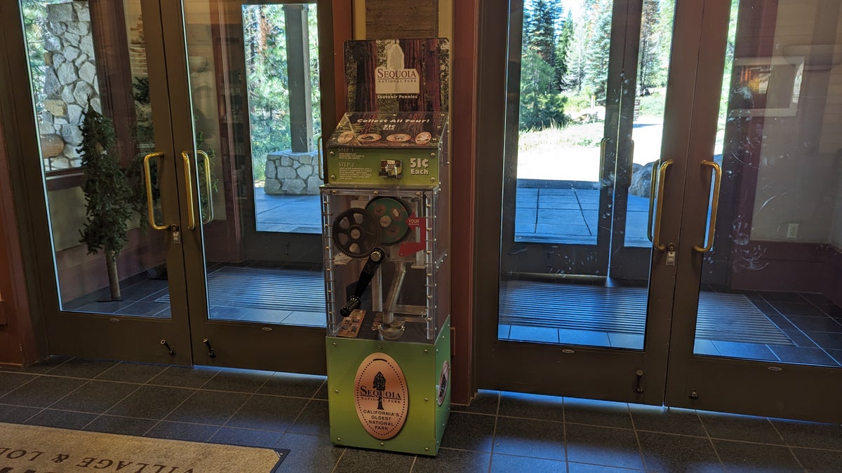 Wuksachi Lodge Sequoia National Park lobby penny press machine