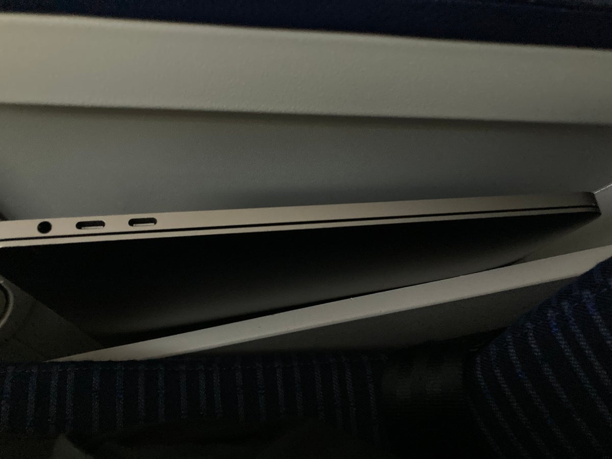 ANA B787 8 business class laptop in pocket