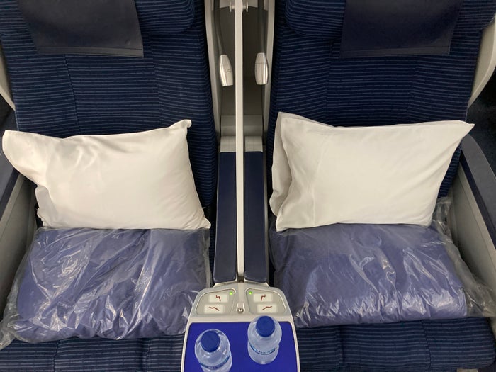 ANA B787 8 business class seats closeup ANA B787 8 business class seats closeup