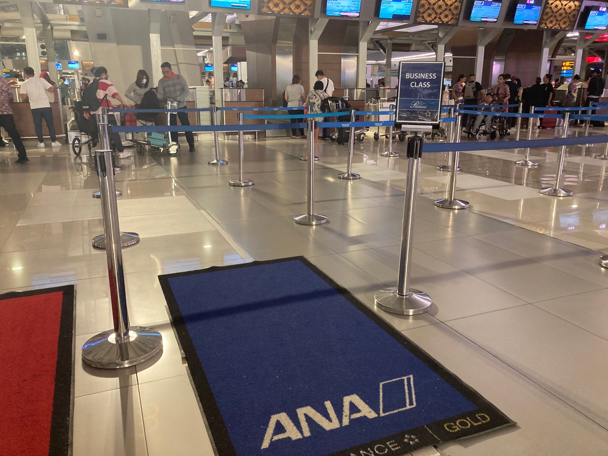 ANA business class check in at CGK