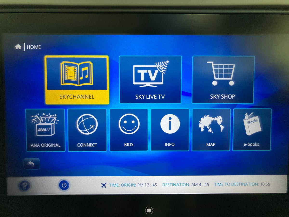 ANA premium economy Boeing 787 entertainment options