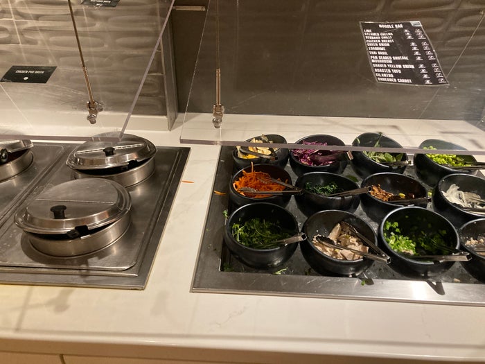 ANA premium economy Star Alliance lounge LAX ramen bar ANA premium economy Star Alliance lounge LAX ramen bar