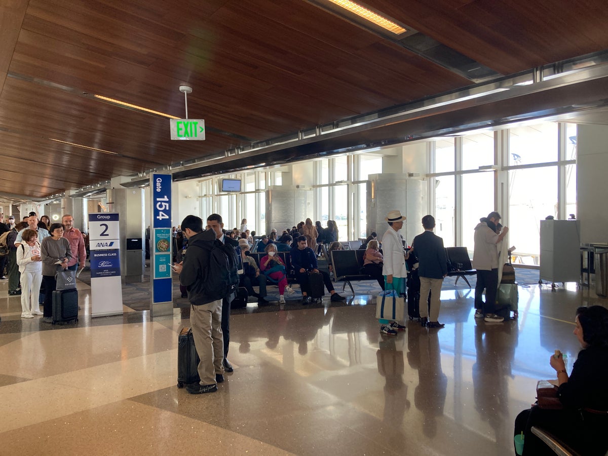 ANA premium economy boarding gate 154 LAX