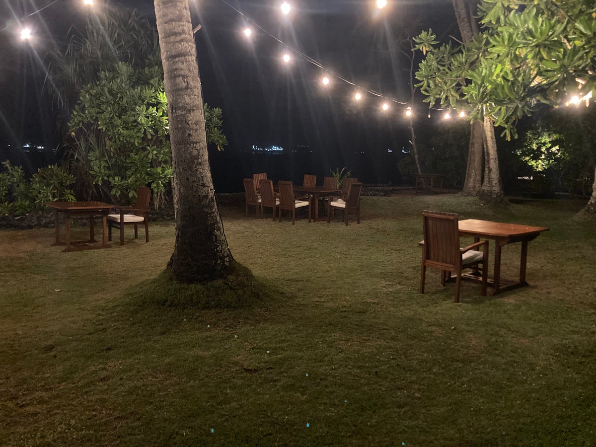 Alila Manggis Bali Ocean Bar seating at night