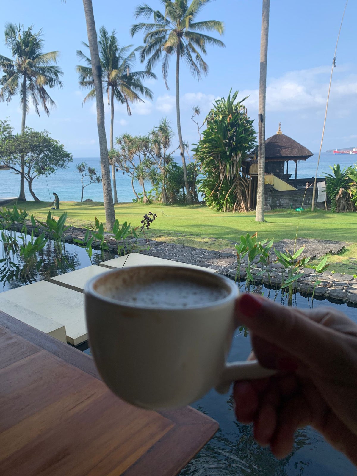 Alila Manggis Bali Sea Salt restaurant breakfast latte