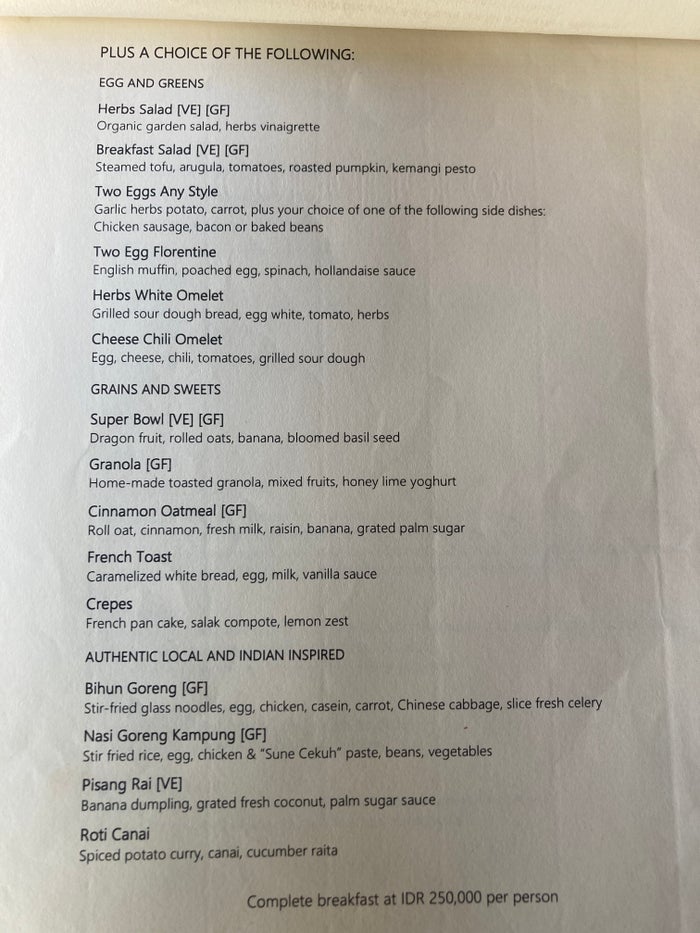 Alila Manggis Bali Sea Salt restaurant breakfast menu entrees Alila Manggis Bali Sea Salt restaurant breakfast menu entrees