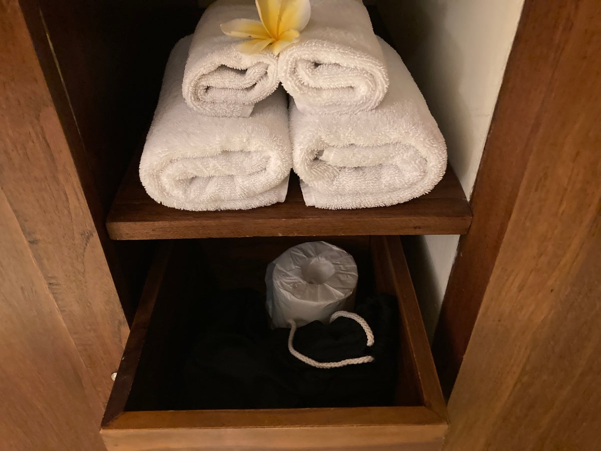 Alila Manggis Bali bathroom towels drawers