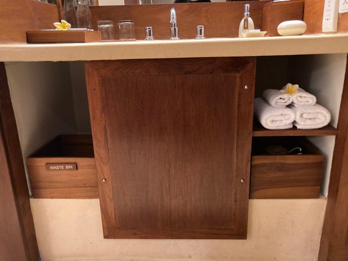 Alila Manggis Bali bathroom under sink Alila Manggis Bali bathroom under sink