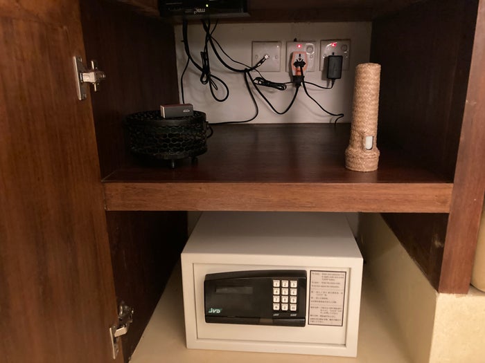 Alila Manggis Bali bedroom safe and flashlight Alila Manggis Bali bedroom safe and flashlight
